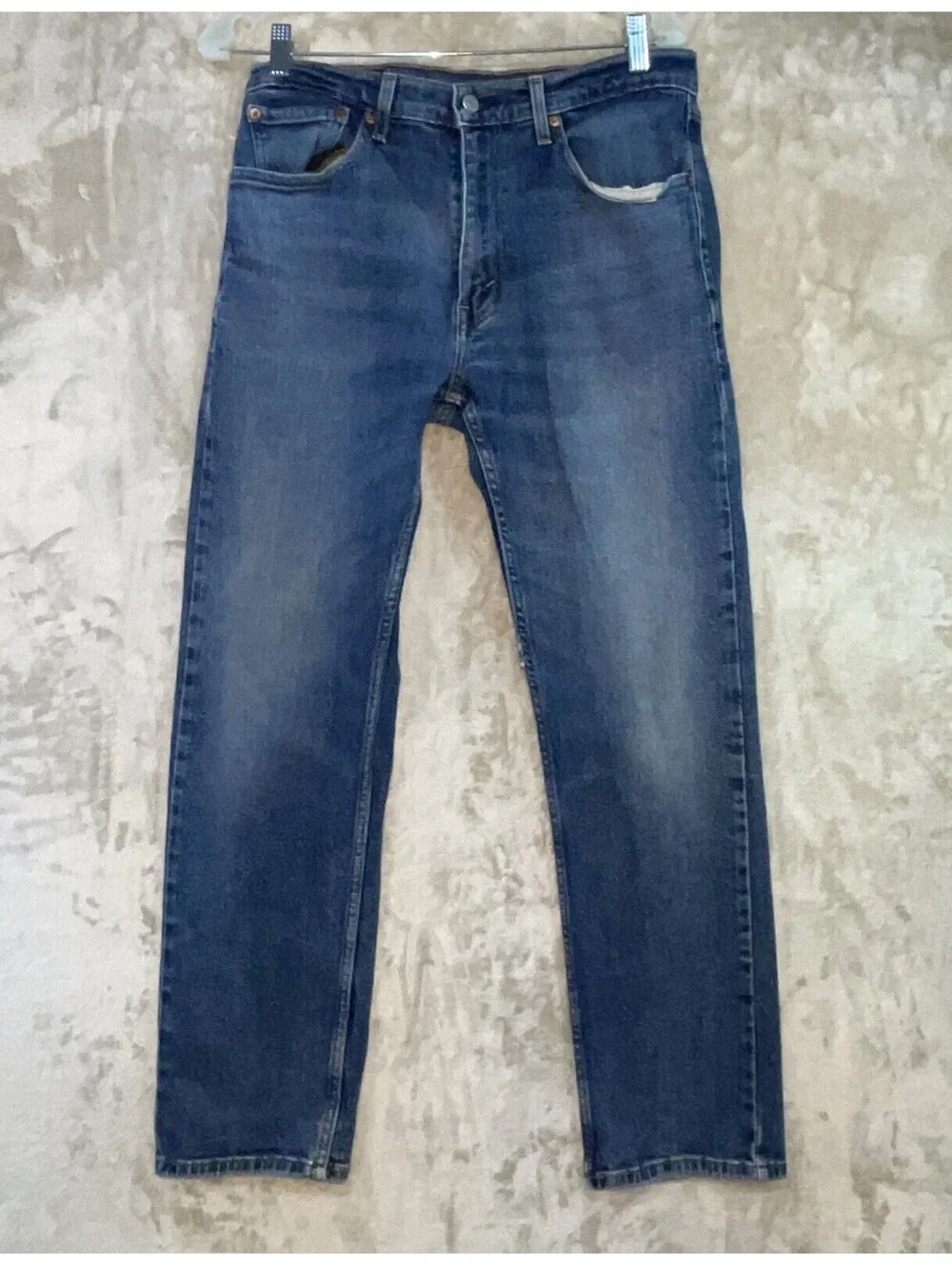 Levis 505 Jeans Mens 32x30 Blue Straight Leg Denim Cotton Casual (Actual  30x29)